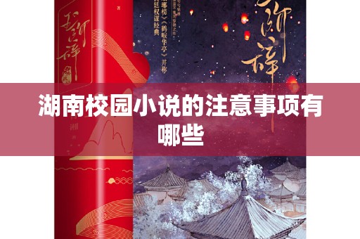 湖南校园小说的注意事项有哪些